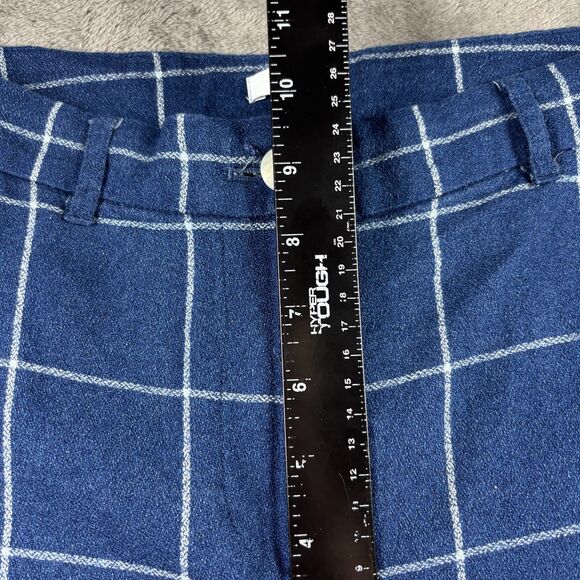 J Jill Pants Windowpane Plaid Cropped Ankle Pockets Blue White Size 8 Tall C107 - Picture 5 of 11